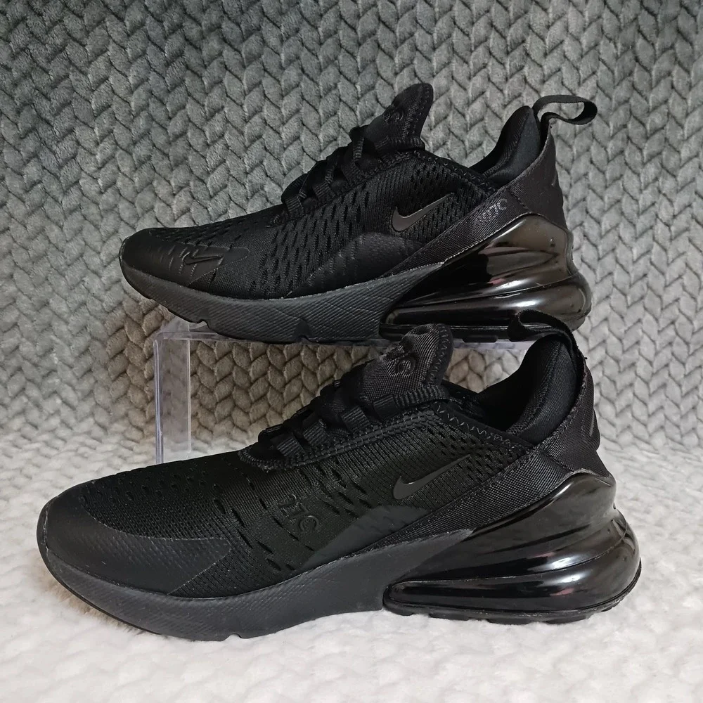 Nike Air Max 270 Black GS Walking Running Sneakers Shoes Size 4.5Y Women's 6
